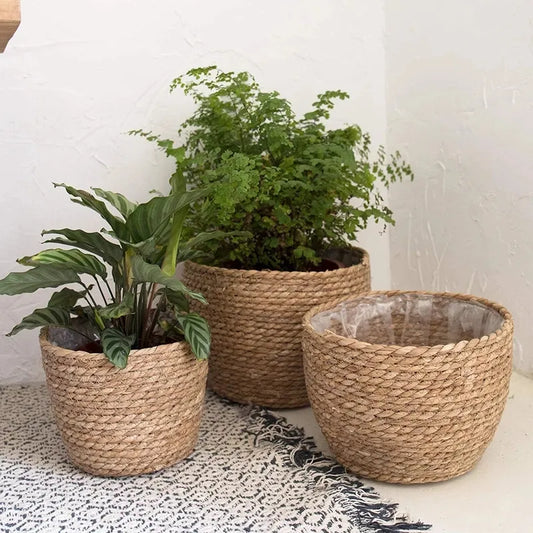 Straw Woven Flower Pot Basket