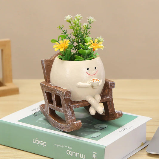 Cute Rocking Chair Planter